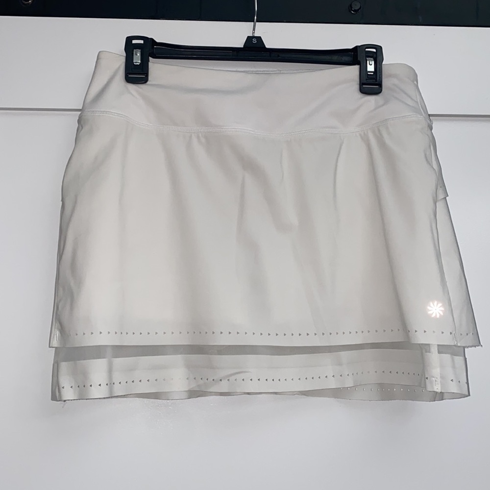 Athleta Laser-Cut White Tennis Skirt Skort Small